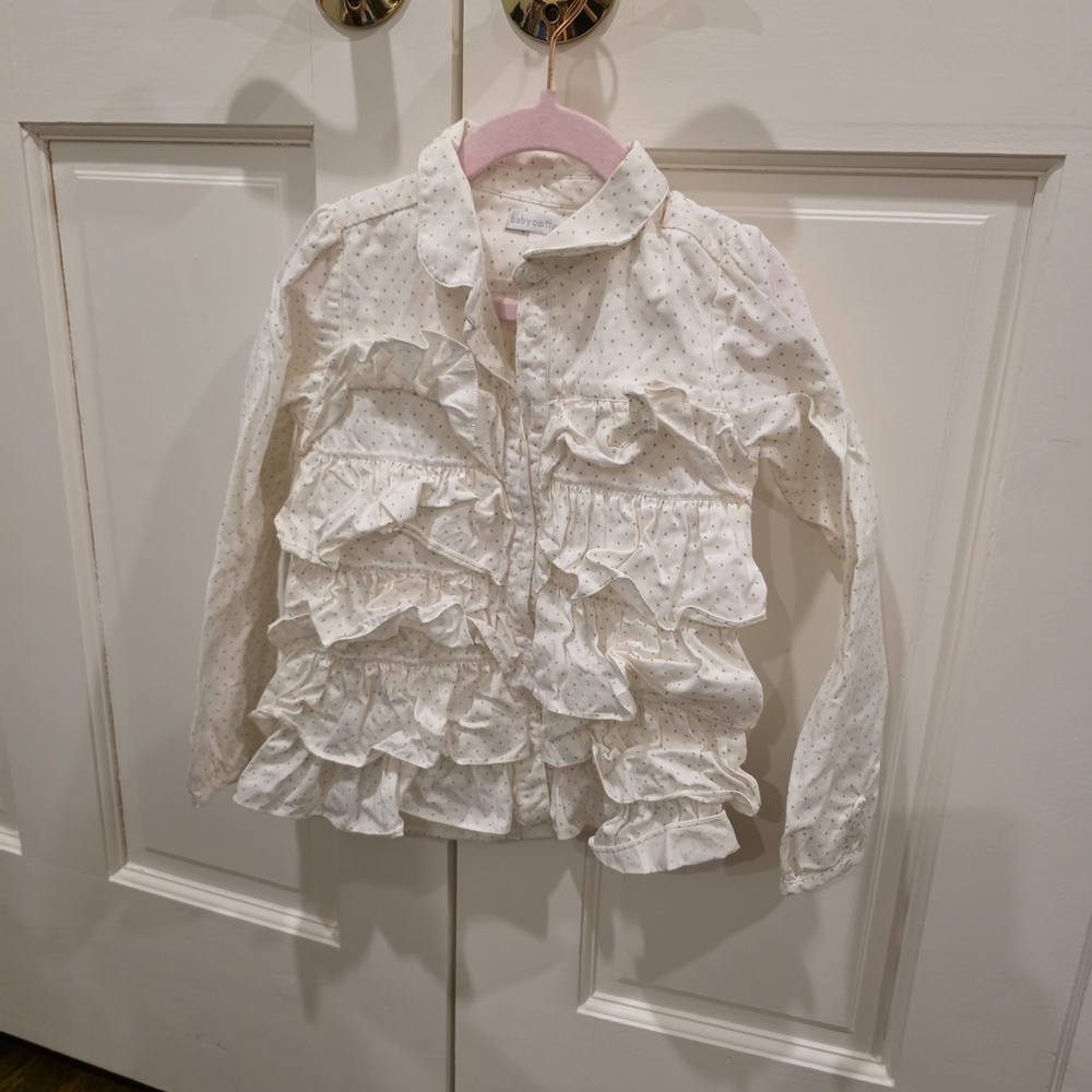 Babycottons Cream Ruffled Blouse - Size  6